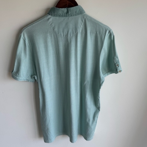 Ted Baker London Green White Shamrock Print Polo Size 4 - Picture 3 of 5